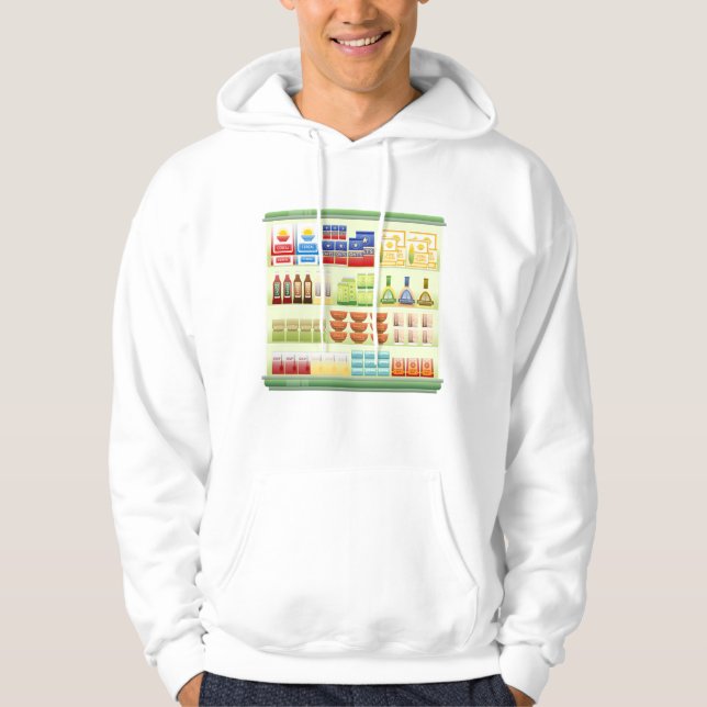 Supermarket Goods Shelf Mens Hoodie (Front)