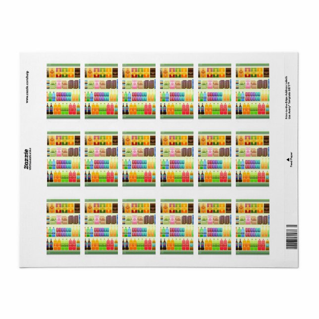 supermarket shelf products snacks label (Full Sheet)