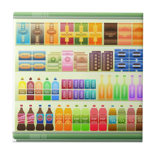 supermarket shelf products snacks tile (Front)