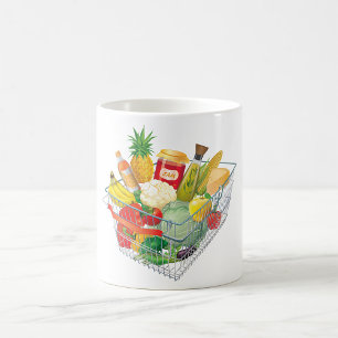 Supermarket Shopping Basket Coffee Mug
