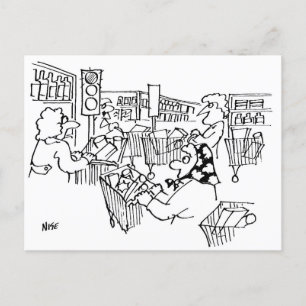 Supermarket Traffic Lights Funny Postcard
