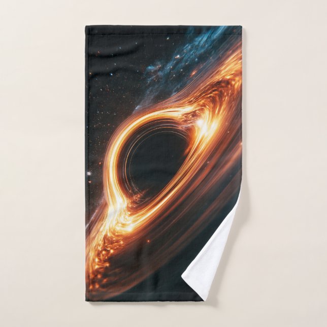 Supermassive Black Hole Accretion Disc Space Art   Bath Towel Set (Hand Towel)