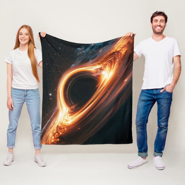 Supermassive Black Hole Accretion Disc Space Art  Fleece Blanket (In Situ)