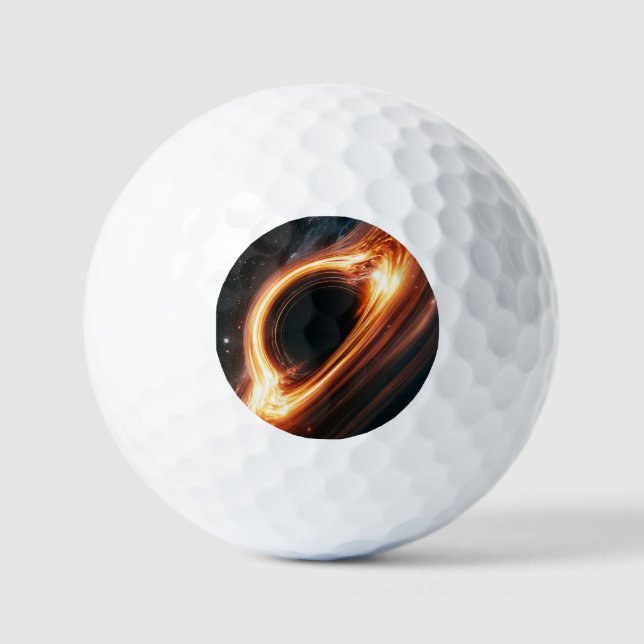 Supermassive Black Hole Accretion Disc Space Art  Golf Balls (Front)