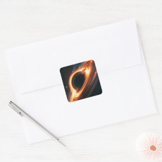 Supermassive Black Hole Accretion Disc Space Art Square Sticker