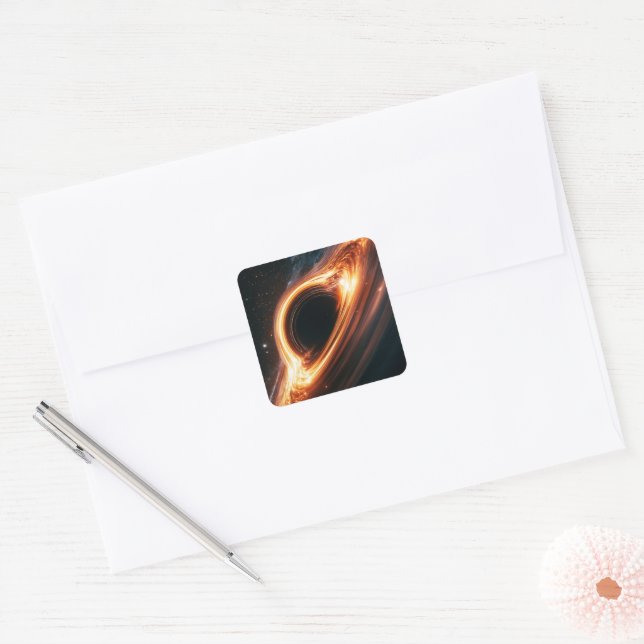 Supermassive Black Hole Accretion Disc Space Art  Square Sticker (Envelope)
