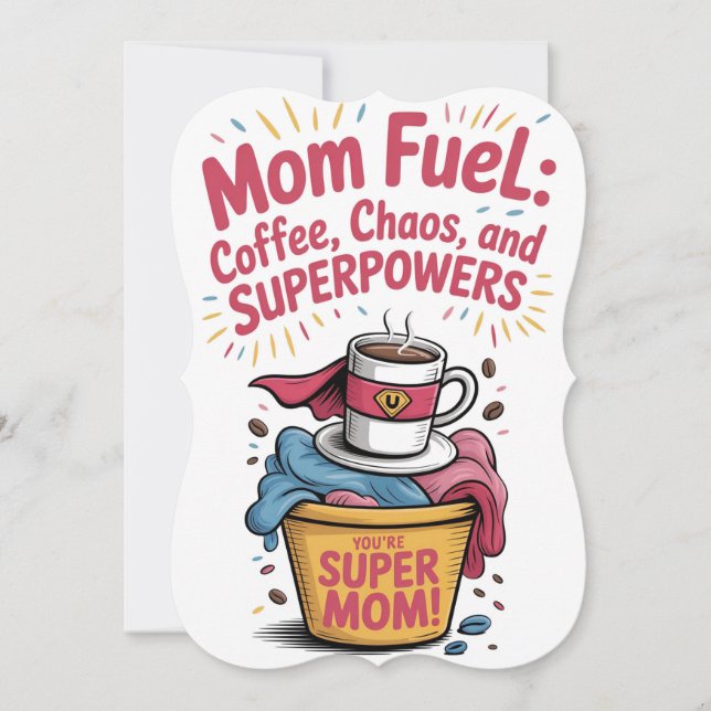 Supermom Coffee Power Holiday Card (Front)