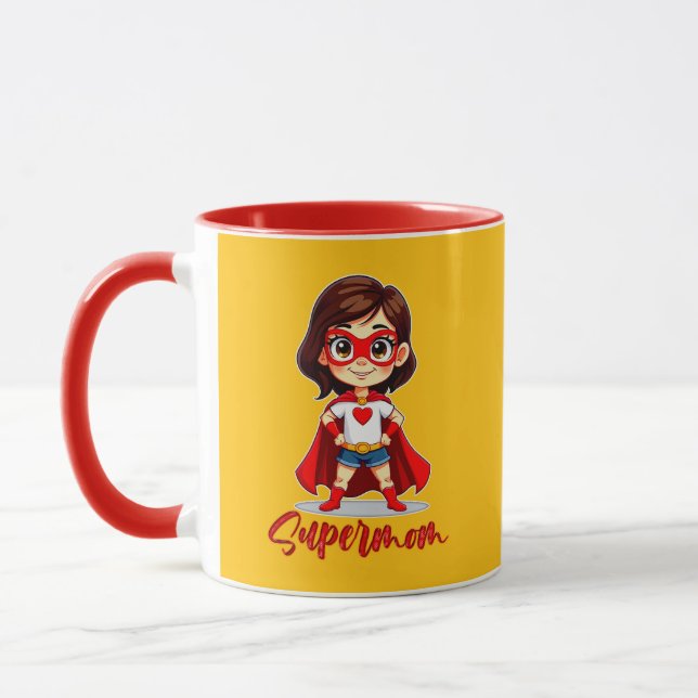 Supermom – Cute Mother Superhero Design Mug (Left)