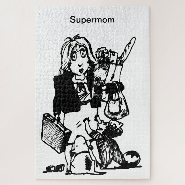 Supermom Does It All Mother's Day Large Jigsaw Puzzle (Vertical)