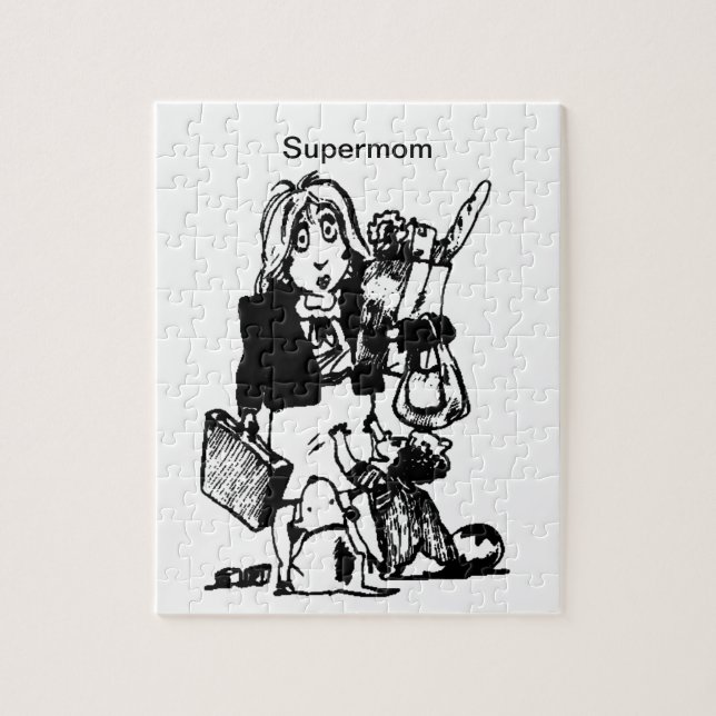 Supermom Does It All Mother's Day Small Jigsaw Puzzle (Vertical)