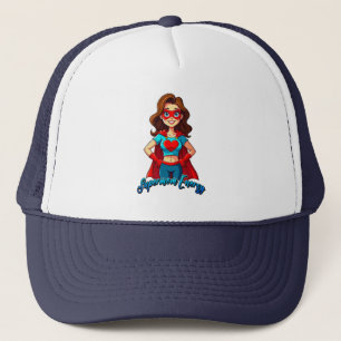 Supermom Energy – Strong Mother Illustration Trucker Hat