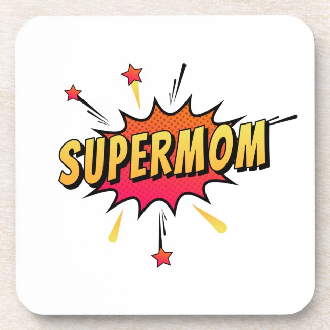 Supermom Retro Comic Pop Art | Coaster (Front)