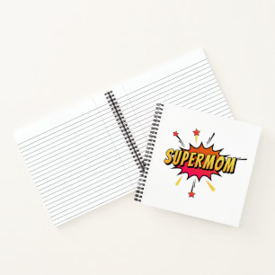 Supermom Retro Comic Pop Art Notebook