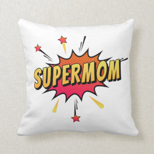 Supermom Retro Comic Pop Art   Throw Pillow