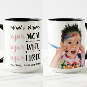 SuperMom Super Wife Super Tired Customisable Photo Mug