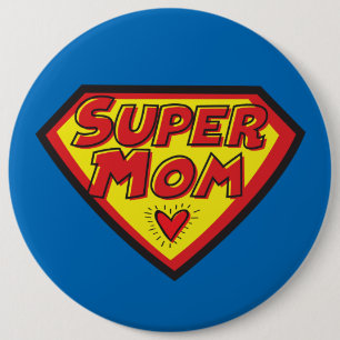 Supermom Symbol - 6 Cm Round Badge