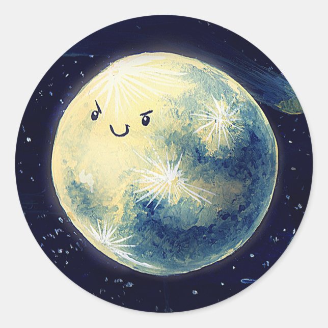 supermoon! classic round sticker (Front)