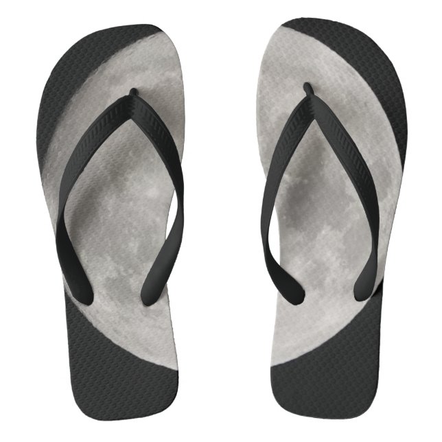 Supermoon in black sky flip flops (Footbed)