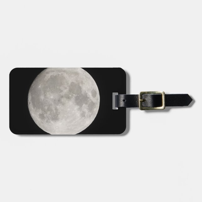 Supermoon in black sky table lamp luggage tag (Front Horizontal)