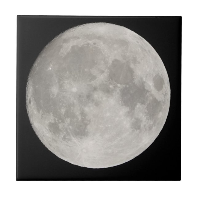Supermoon in black sky tile (Front)