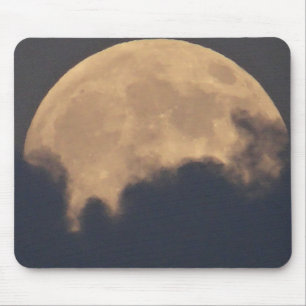Supermoon in grey clouds mouse mat