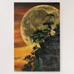 Supermoon Night - Drawing Art Collection Jigsaw Puzzle