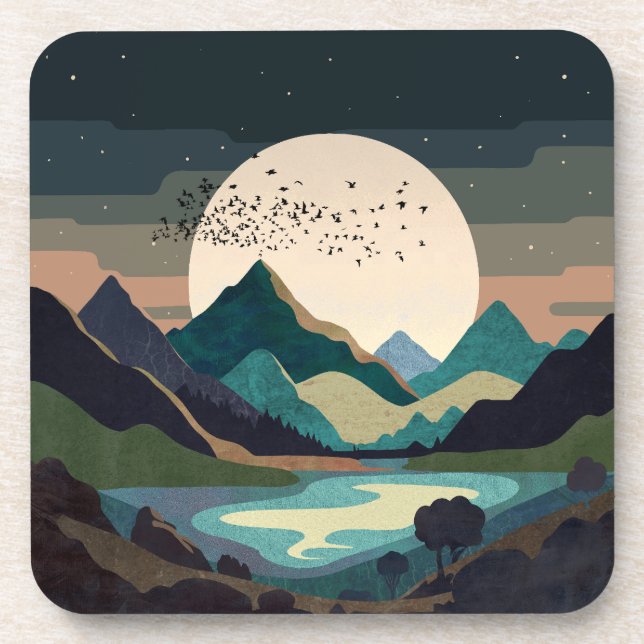 Supermoon On The Lake Coaster (Front)