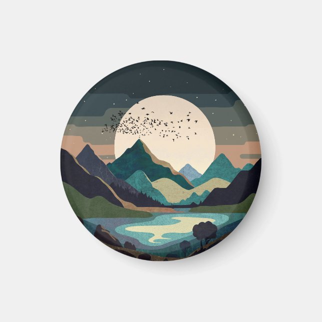 Supermoon On The Lake Magnet (Front)