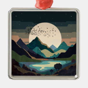 Supermoon On The Lake Metal Tree Decoration