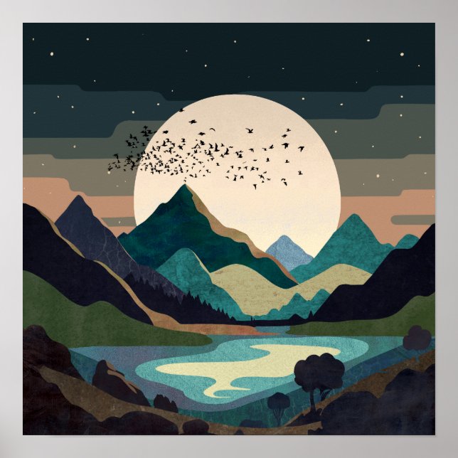 Supermoon On The Lake Poster (Front)