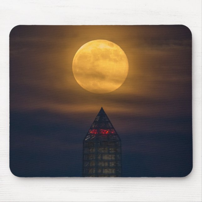 Supermoon Over Washington Monument Mouse Mat (Front)