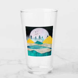 Supermoon Rising Landscape Glass