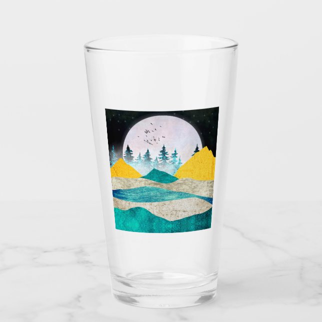 Supermoon Rising Landscape Glass (Front)