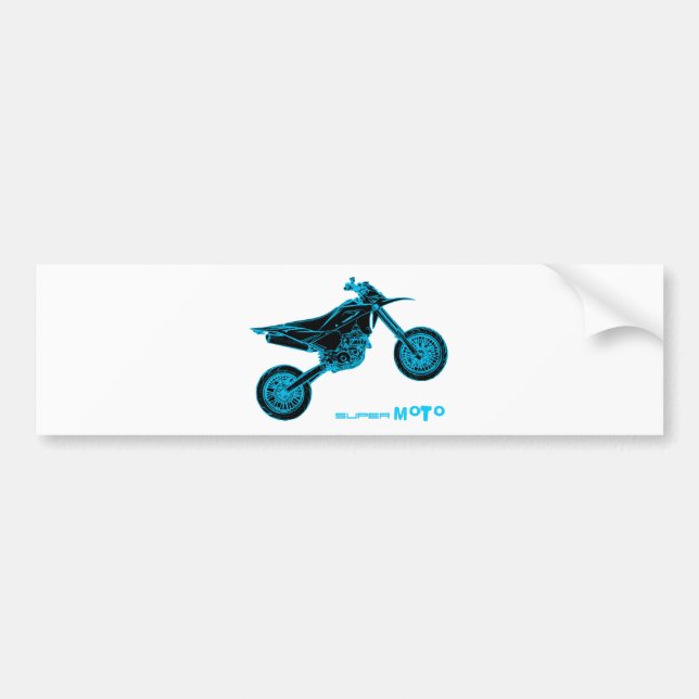 SuperMoto Wheelie Bumper Sticker (Front)