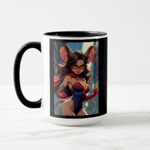 SuperMouse Woman black combo mug 2 sided