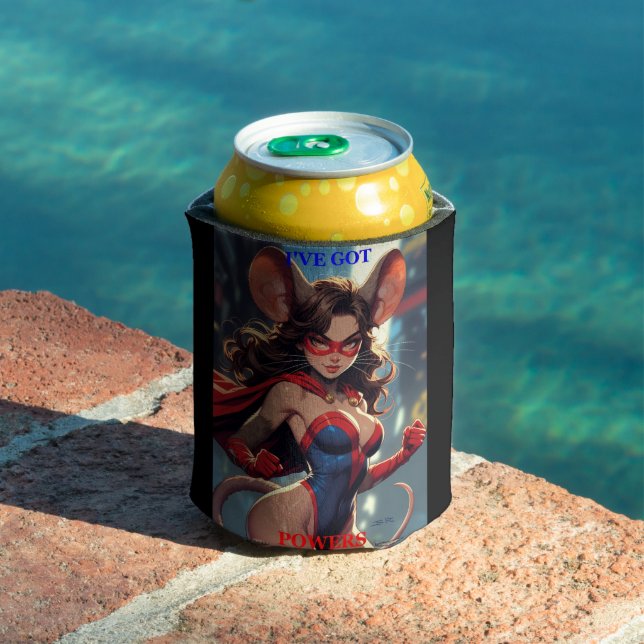 SuperMouse Woman Got Powers black can cooler (In Situ Pool)