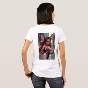 SuperMouse Woman women white T-shirt back