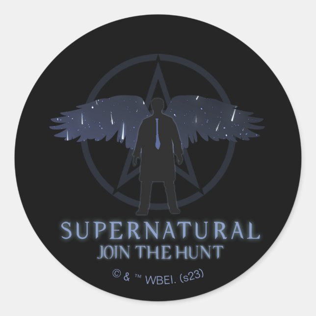 Supernatural Castiel Falling Stars Graphic Classic Round Sticker (Front)