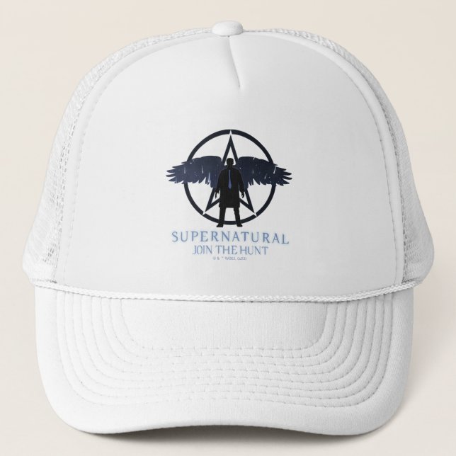 Supernatural Castiel Falling Stars Graphic Trucker Hat (Front)