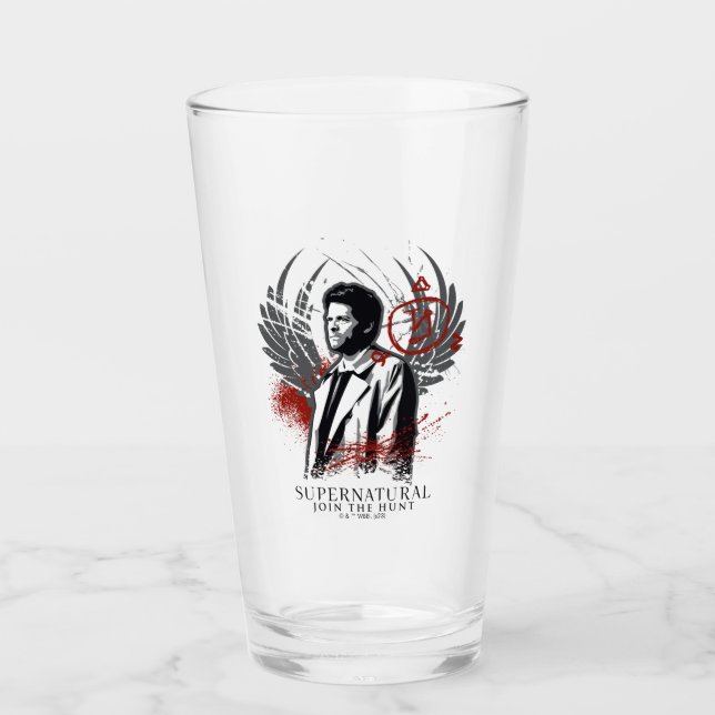 Supernatural Castiel Graffiti Graphic Glass (Front)