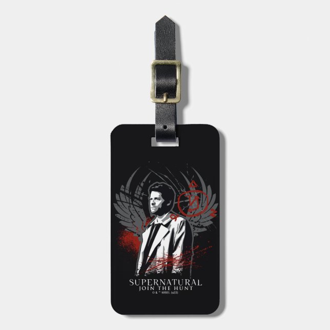 Supernatural Castiel Graffiti Graphic Luggage Tag (Front Vertical)