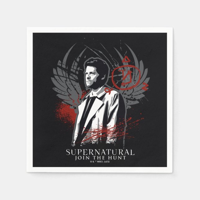 Supernatural Castiel Graffiti Graphic Napkin (Front)