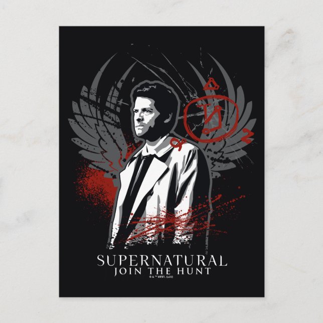 Supernatural Castiel Graffiti Graphic Postcard (Front)