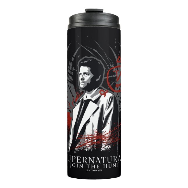 Supernatural Castiel Graffiti Graphic Thermal Tumbler (Front)