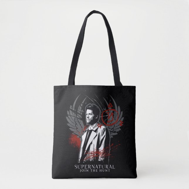Supernatural Castiel Graffiti Graphic Tote Bag (Front)
