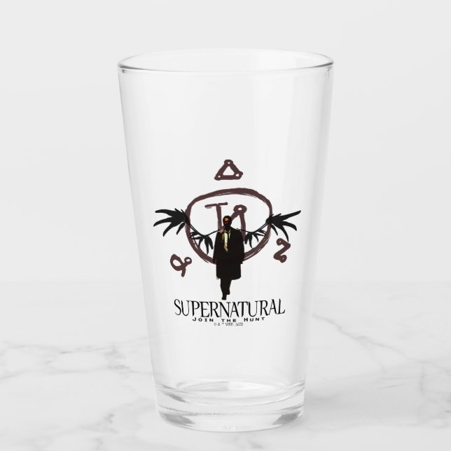 Supernatural Castiel Illustration Glass (Front)