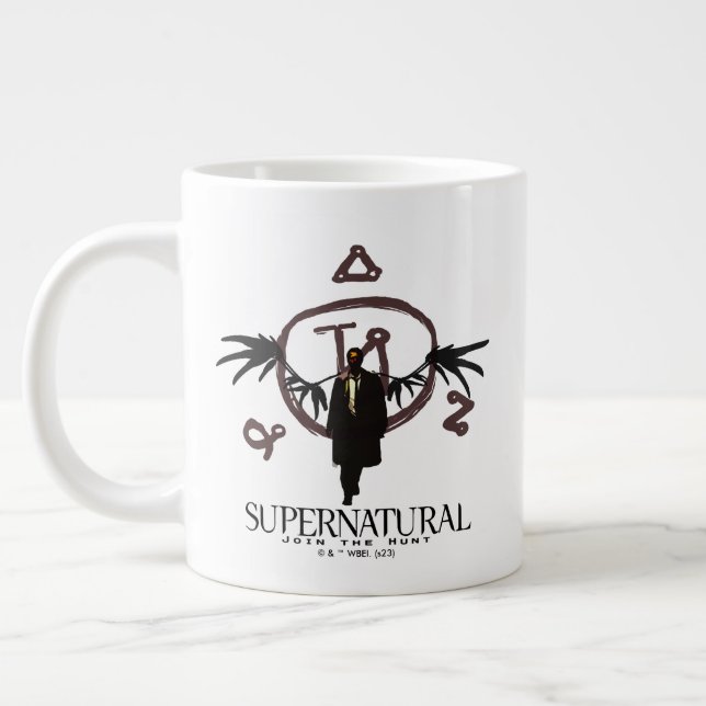 Supernatural Castiel Illustration Large Coffee Mug (Left)