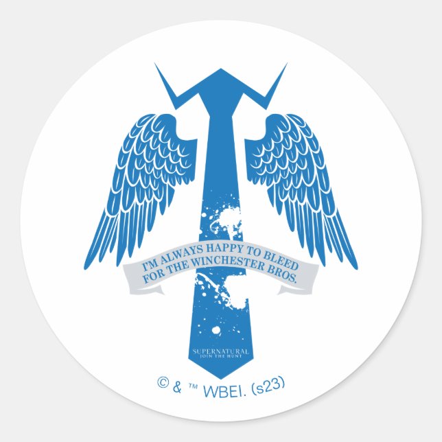 Supernatural Castiel Tie Quote Graphic Classic Round Sticker (Front)