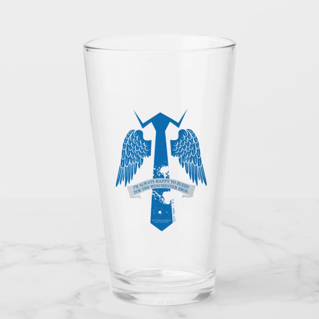 Supernatural Castiel Tie Quote Graphic Glass (Front)