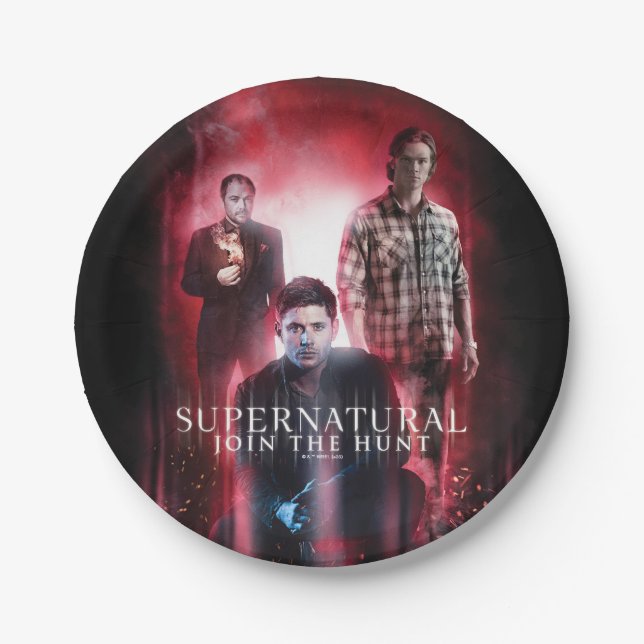 Supernatural Crowley, Dean, and Sam Paper Plate (Front)